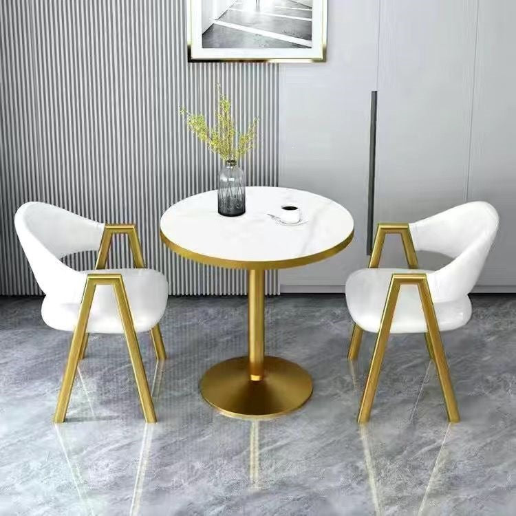 Nordic style negotiation table and chair combination, simple small apartment, milk tea balcony casual small round table, balcony tea table and chair