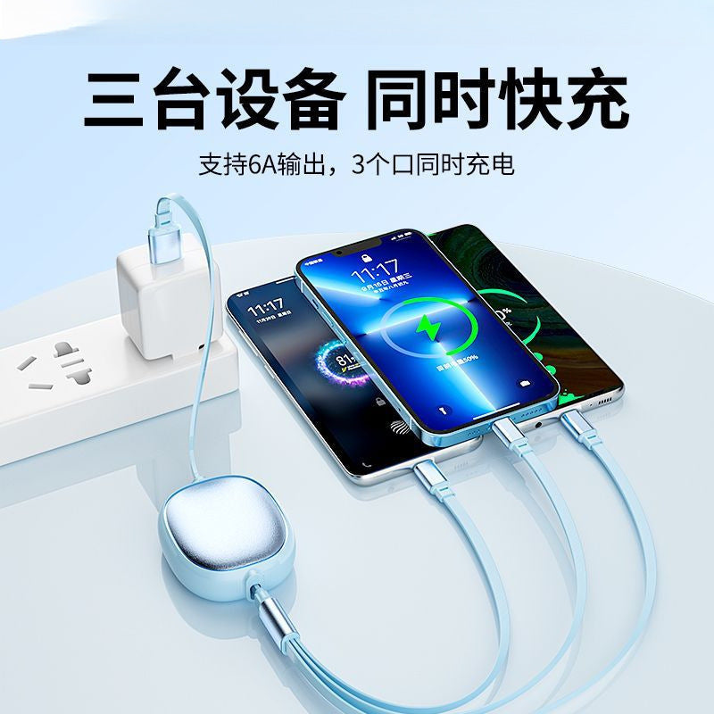 200W super fast charging data cable three-in-one suitable for Apple, Huawei, Xiaomi OPPO Honor vivo flash charging cable
