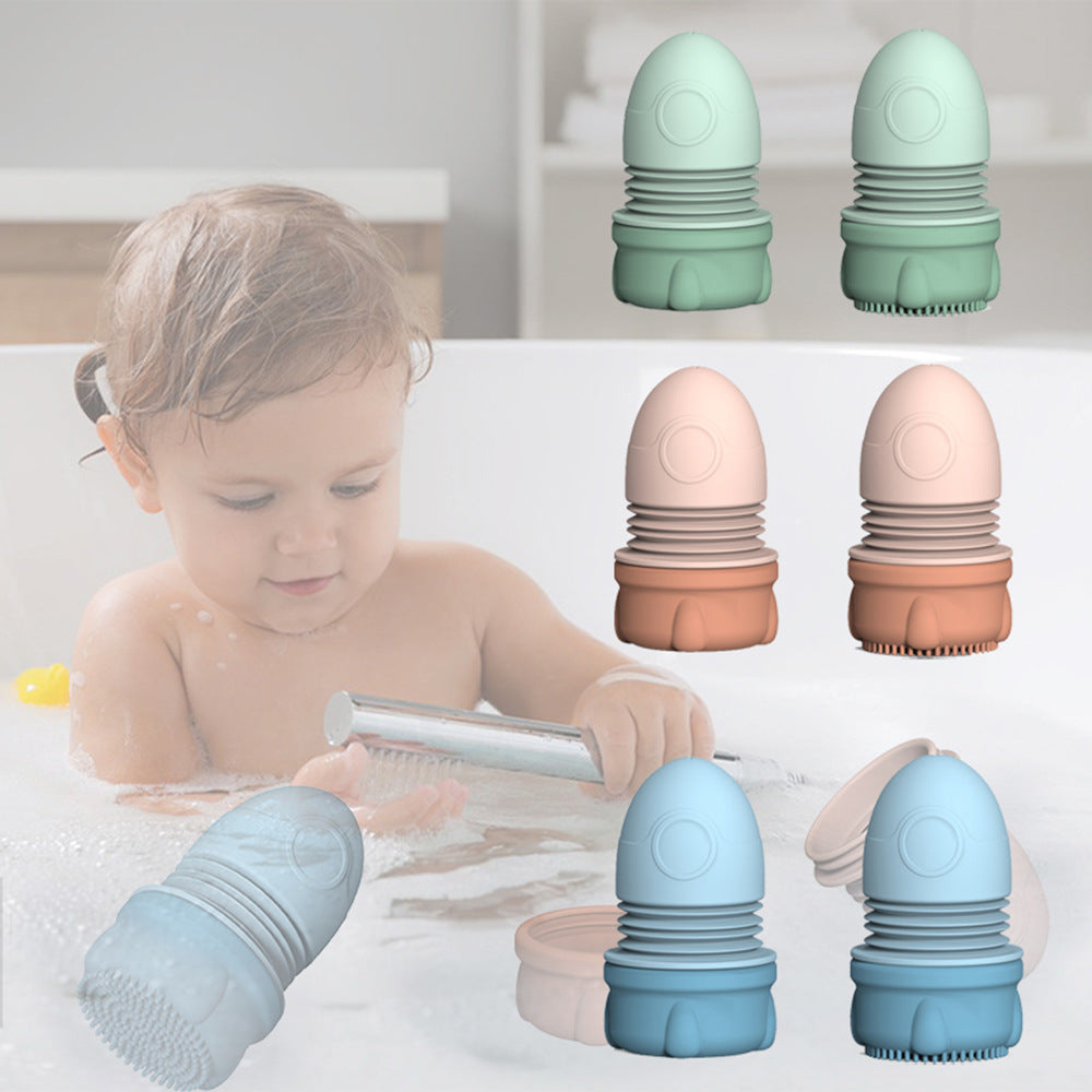 Cross-border new baby bath silicone toys children's bath cute rocket toys creative water toys