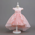 export girls' dresses, train skirts, flower girl wedding dresses, princess dresses, in-stock wholesale children's dresses, short-sleeve style