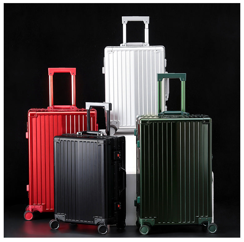 New customized all-aluminum alloy suitcase, metal trolley case, Jiaxing suitcase, universal wheel password case, boarding case.