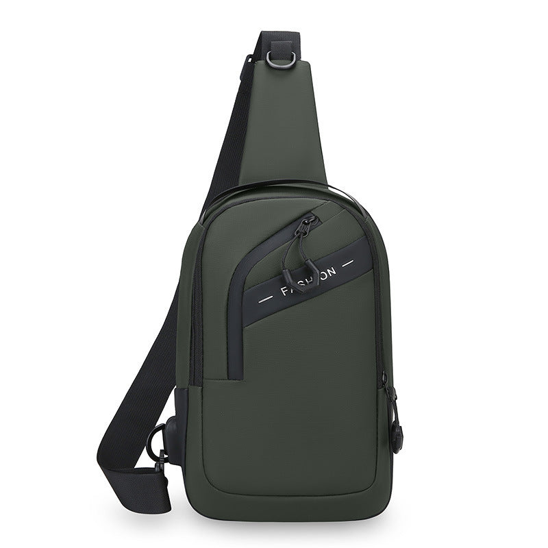 Cross-border new breast bag men's fashion casual business shoulder messenger bag youth large-capacity outdoor sports bag