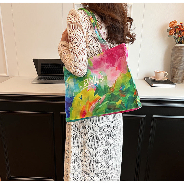 Cross-border fashion temperament high-end bag braided bag seaside vacation beach tote bag texture large-capacity messenger bag