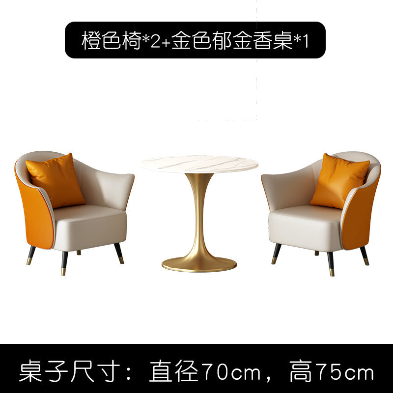Nordic table and chair set, single sofa, hotel sales office, reception area, balcony, office break area furniture, reception