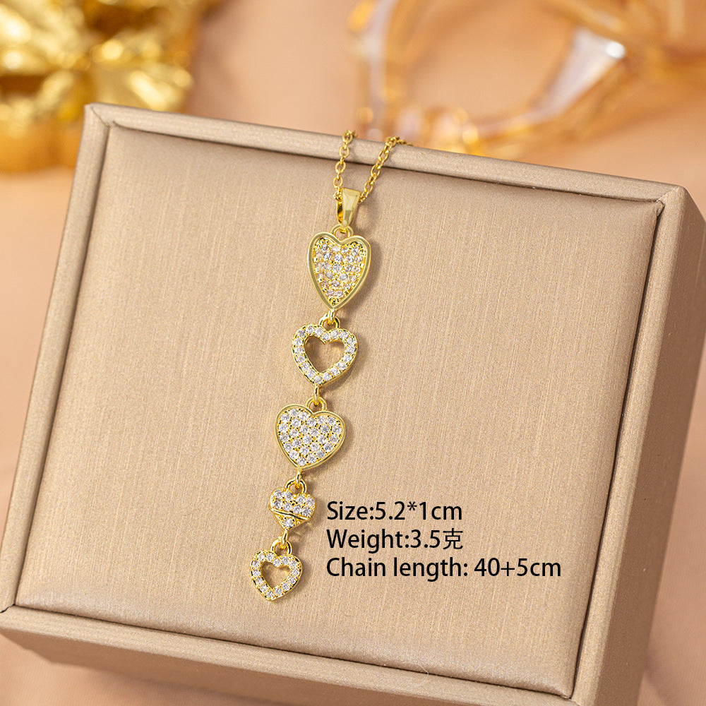 [titanium steel] fashion fashion hot selling tassel necklace women's light luxury high-end versatile clavicle chain jewelry