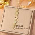 X-8373 gold-love necklace [titanium steel chain copper inlaid zirconium pendant]
