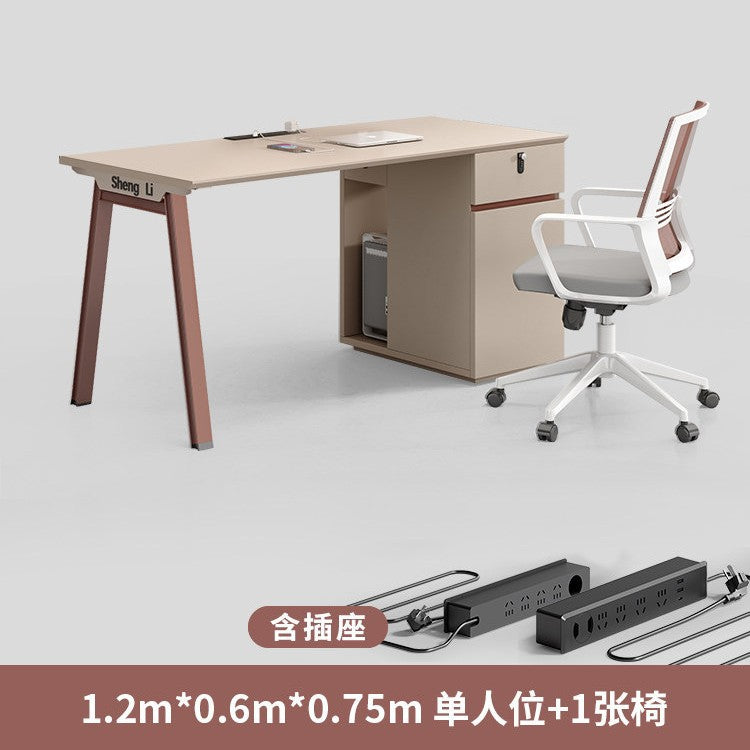 Saint li office desk and chair set - 4/6 seater minimalist modern office table with partition workstation computer desk
