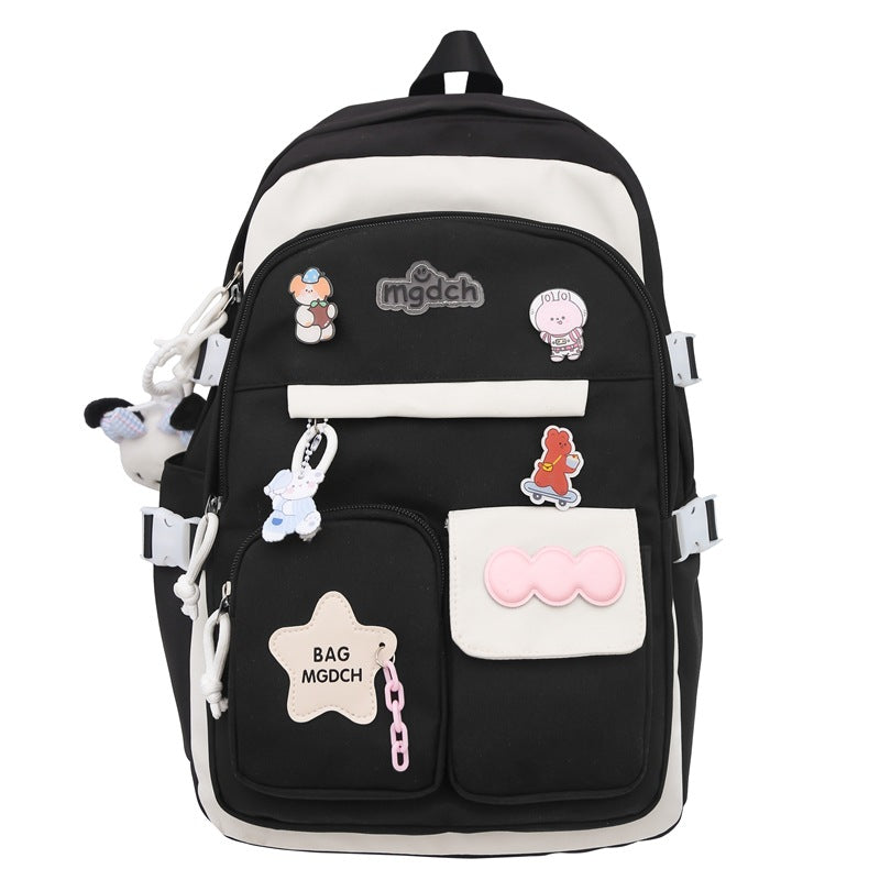 School bag for female primary school students Large capacity cute backpack Japanese junior high school students Fashion casual school bag
