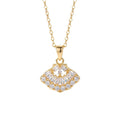 Popular internet celebrity fashionelegant copper inlaid with zirconium and full diamond shell necklace for women accessible luxuryniche style non-fading clavicle chain jewelry