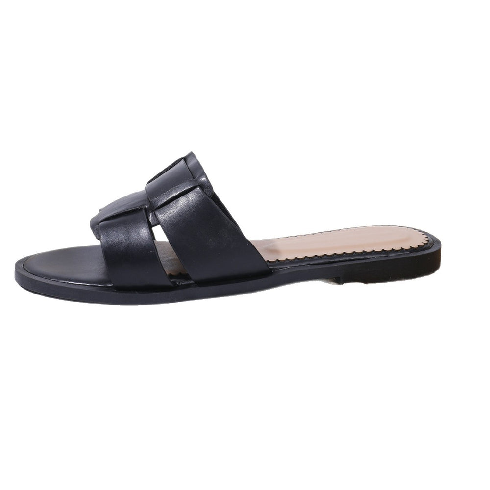Exportplus sizenew arrival one-piece strap sandals flatsnon-slipcasual can be worn outside lazy shoes flatscasual one-piece