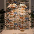 Wabi-sabi style 2025 chinese hat floor lamp, vintage danish living room sofa, designer rattan b&b hotel lamp
