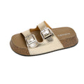 Shiny versatile buckle sandals women's lazy casual beach birkenstock comfortable summer flip-flops thick sole