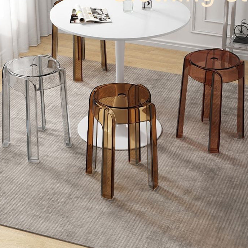 Acrylic crystal stool household stackable round stool simple living room transparent stool adult dining room windmill stool wholesale