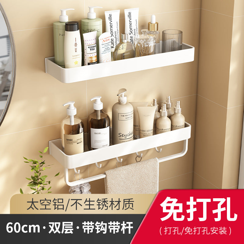 White toilet rack No punching Wall-mounted toilet Toilet washstand Wall bathroom storage rack