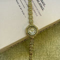 New arrival diamond-shaped full diamond sunflower dial, compact thin strap, high-value digital surface pull-out bracelet women's watch