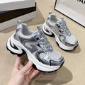 2026 spring chunky platform sneakers for women - new mesh breathable fashion silver height increasing casual athletic trendy shoes