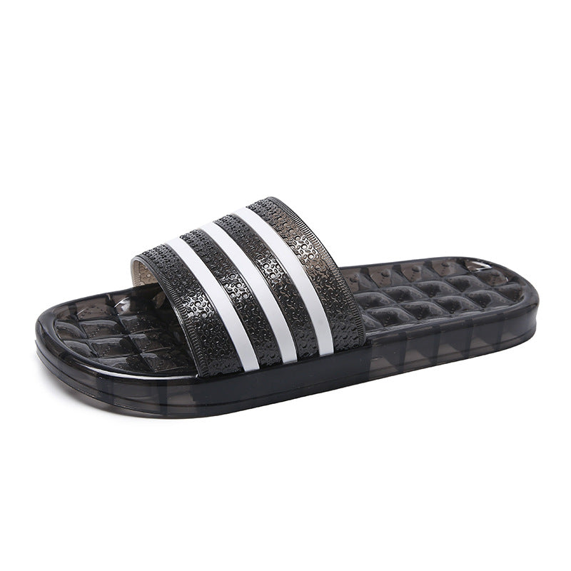 Best selling transparent crystal fashion slippers women's good-looking home bathroom slippers bath anti-slip beach shoes for outing