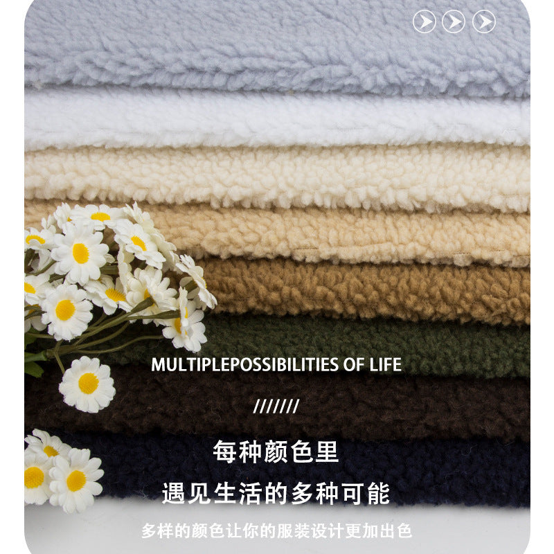 Spot single-sided lamb wool fabric size granular cashmere clothing shoe material flannel renewable lamb wool fabric