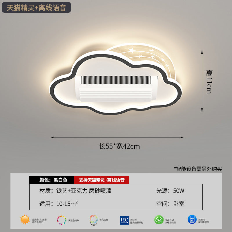 [Strict Selection] 2025 New Full Spectrum Bladeless Fan Light Ceiling Fan Light Eye Protection Integrated Ceiling Light with Fan