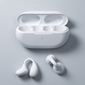 High-end open-ear bone conduction headphones, wireless bluetooth, clip-on design, non-in-ear, extra-long battery life, skin-friendly, snow white