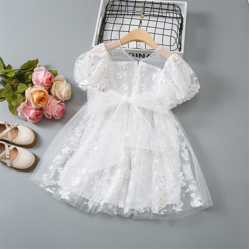 Girls' summer dress new style formal dress korean style chic children's skirt summer little girl mesh princess dress