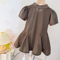Girls' summer dress  new style: korean-style chic short-sleeve polo dress for little girls, versatile baby dress