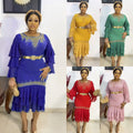 Aliexpress  women's professional office skirt fashion african hot diamond pleated waist plus sizedress