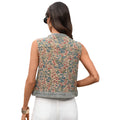 Fashion cross-border  new arrival age-reducing casualretroprintingshort jacquardeasiest for match sleeveless vest vest for women