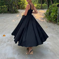 cross-border e-commerce european and american women's clothing: new summer collection - fashionable, elegant black sleeveless camisole sexy dress