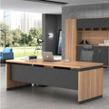 Modern minimalist office desk and chair set - executive office furniture for managers, presidents, and business owners - single desk, executive desk
