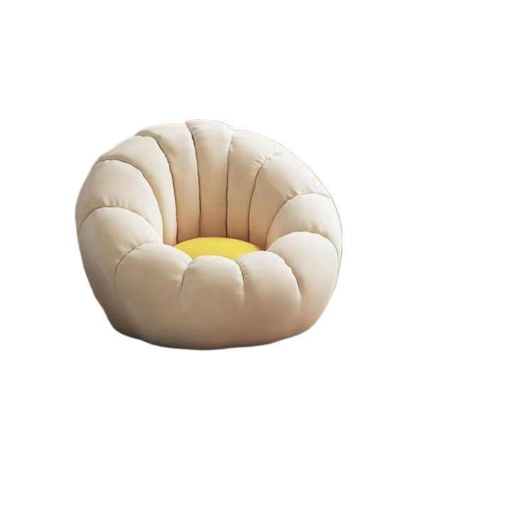 Cream style lazy sofa can lie down and sleep pumpkin casual chair cashmere fabric single sofa light gray stuffed