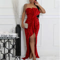 C8651 new arrival: european and american style  chic off-the-shoulder sexy slim-fit long sleeve sequin maxi dress
