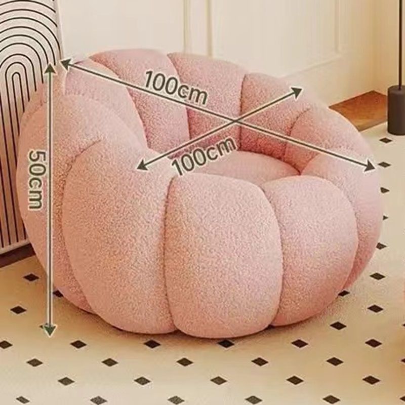 Cream wind lazy sofa reclining and sleeping pumpkin sofa leisure chair lamb wool fabric sofa single sofa