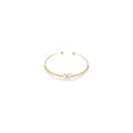 Open double-layer butterfly bangle with high-end pearl chain - women's autumn niche design jewelry, light luxury and unique bracelet