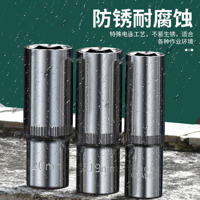 1/2" extended socket 8-32mm, deep socket, hex socket, impact socket, screw socket, socket wrench