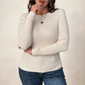 autumn  european and american women's clothing cross-border new striped long-sleeve regular fit top sweater