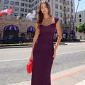 Aliexpress cross-border women's fashion:  summer new arrivals - sexy low-cut sleeveless tie-back open-back maxi dress