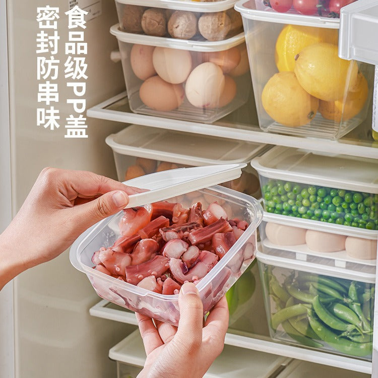 New refrigerator frozen meat box grid frozen sealed box fresh-keeping box onion ginger garlic rice sub-packaging finishing artifact preparation