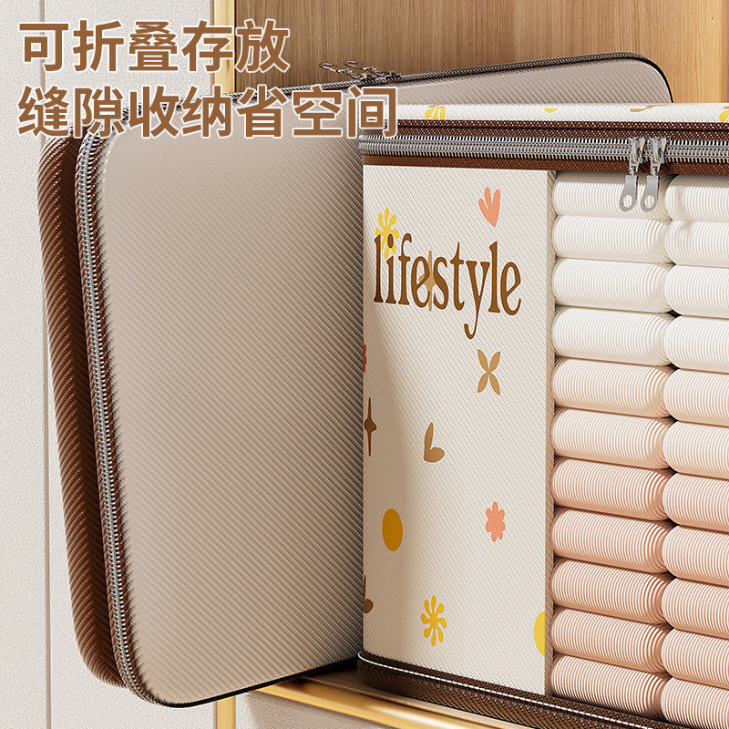 Window with zipper storage box Household thickened clothing quilt large-capacity storage box Children's toy storage box