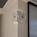 Simple and creative corner double-sided wall clock, two-sided clock, wall clock, living room silent popular corner clock neutral