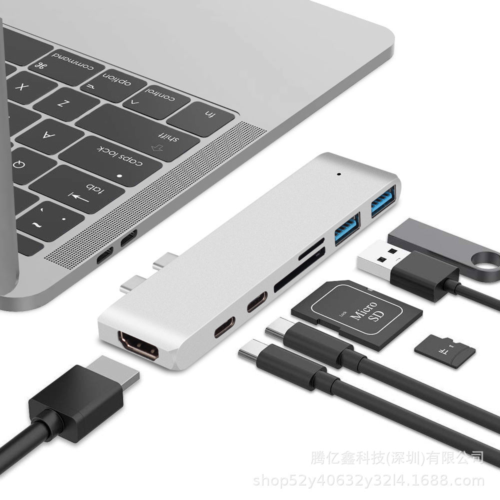 Typec docking station laptop adapter splitter side plug side usb3.0 expander direct plug type