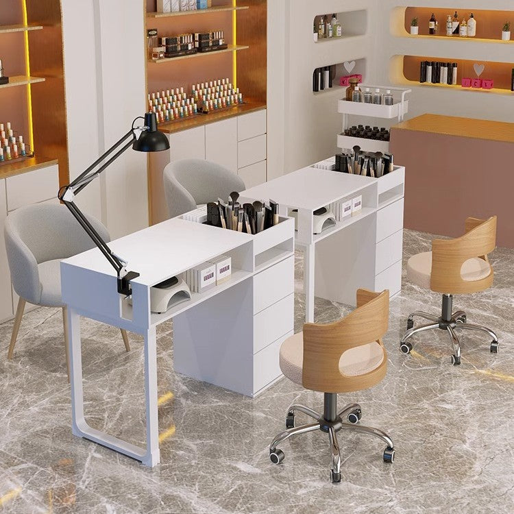 Cream style manicure table and chair set Japanese single double multi-function with vacuum manicure table light luxury Internet celebrity manicure table