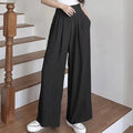Ice silk pants trendyhigh waistpleatedloose pantssummer thin style draped sun protection anti-mosquito chiffon looseslimming lookmop