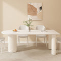 Rock slab dining table for homesmall apartmentaccessible luxurycasual rectangular dining island marble dining table and chair combination