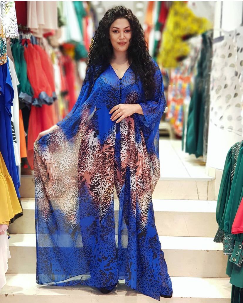 supply of african women's chiffon digital printing abaya + loose pants suit