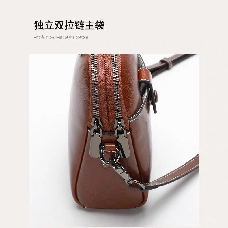 Genuine leather phone bag mini crossbody bag women's bag 2024 autumn/winter new style shoulder bag mini bag live stream trend