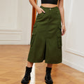 Fashion cross-border women's clothing  new arrival american hot girl elastic waist denim workwear casual mid-length skirt skirt
