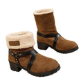 winterfleece-linedplus sizeheattech cotton boots new arrival cross-border export thick heel suede two-wear mid-heeled boots for women