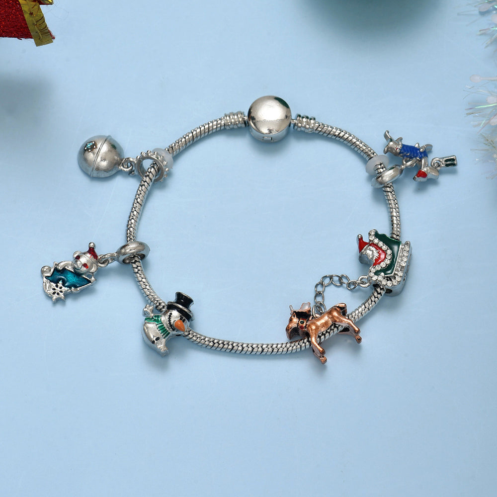 European and american cross-border jewelry christmas bracelet - unique, versatile christmas tree & santa claus holiday bracelet for men and women