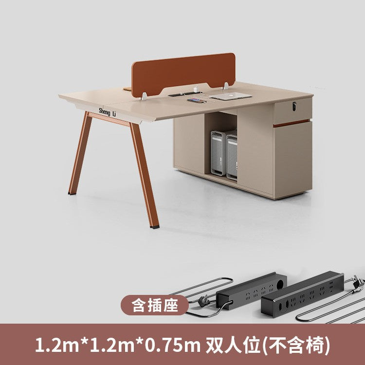 Saint li office desk and chair set - 4/6 seater minimalist modern office table with partition workstation computer desk